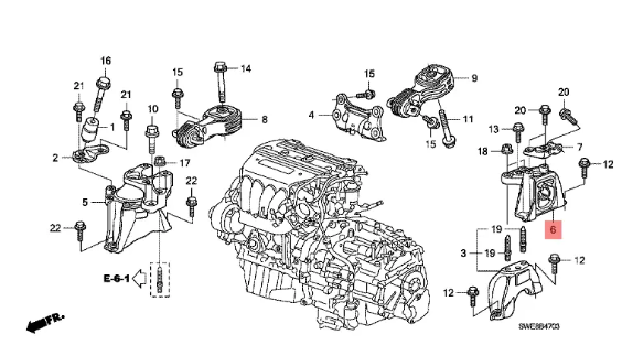 FRONT INSULATOR ENGINE MOUNT LH (ALUMINIUM)